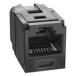 Módulo Acoplador RJ45 a RJ45, Mini-Com, Categoría 6A, Color Negro