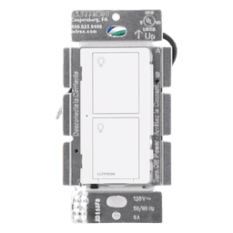 Interruptor on/off inalámbrico de pared para iluminación y ventiladores, 120 V, requiere neutro, control con Pico o desde la app con Smart Bridge, Caseta Wireless