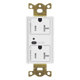 Receptáculo inalámbrico de 20 A tipo dúplex con ambos contactos controlados, tecnología Clear Connect, para sistema Vive de Lutron, color blanco