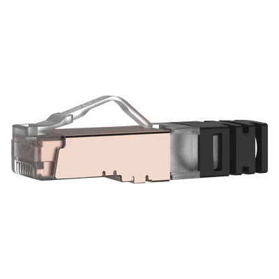 Plug RJ45 Cat6 Blindado, Para Cable Calibre 24-26 AWG, Chapado en Oro de 50 micras, Paquete de 100 Piezas
