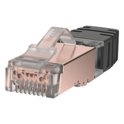 Plug RJ45 Cat6 Blindado, Para Cable Calibre 24-26 AWG, Chapado en Oro de 50 micras, Paquete de 100 Piezas