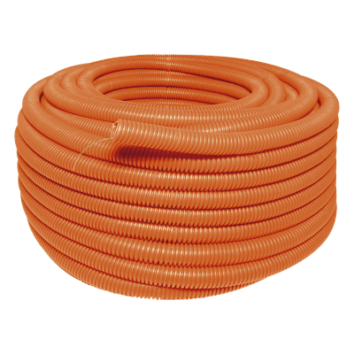 Manguera Poliducto Corrugado Flexible Naranja Reforzado de 1" x 50 m Para Instalaciones Eléctricas /Polietileno Alta Densidad HDPE/ Sin guía /Resistente a Intemperie.