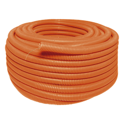 Manguera Poliducto Corrugado Flexible Naranja Reforzado de 1" x 50 m Para Instalaciones Eléctricas /Polietileno Alta Densidad HDPE/ Sin guía /Resistente a Intemperie.