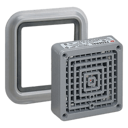 Bocina Vibratone® con placa de ajuste de hasta 110 dB, Listado por UL y cUL, 24 VCA, Color Gris