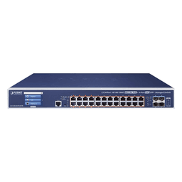 Switch Administrable Capa 3, 24 Puertos Gigabit 802.3bt, Hasta 600 W, 4 Puertos 10 G SFP+, Con Pantalla Táctil para Configuración Básica