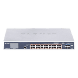 Switch Administrable Capa 3, 24 Puertos Gigabit 802.3bt, Hasta 600 W, 4 Puertos 10 G SFP+, Con Pantalla Táctil para Configuración Básica