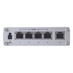 Switch Industrial No-Administrable 5 puertos Gigabit, PoE en 4 puertos 802.3af/at (120W)