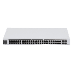 UniFi Switch USW-48-POE, Capa 2 de 48 puertos (32 puertos PoE 802.3af/at + 16 puertos Gigabit) + 4 puertos 1G SFP, 195W, pantalla informativa
