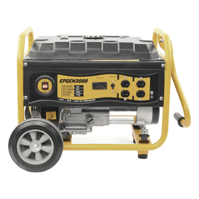 Generador a Gasolina / Planta de Emergencia 3kW (7HP), 110Vca, Encendido de Jalón, Jaula con Ruedas para Fácil Traslado