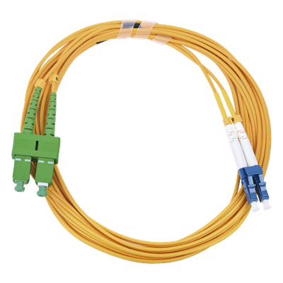Jumper de Fibra Óptica Monomodo 9/125 LC/UPC-SC/APC, PVC, 2.0 mm, Dúplex, Amarillo, 3 Metros (9.84 Pies)