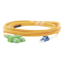 Jumper de Fibra Óptica Monomodo 9/125 LC/UPC-SC/APC, PVC, 2.0 mm, Dúplex, Amarillo, 3 Metros (9.84 Pies)