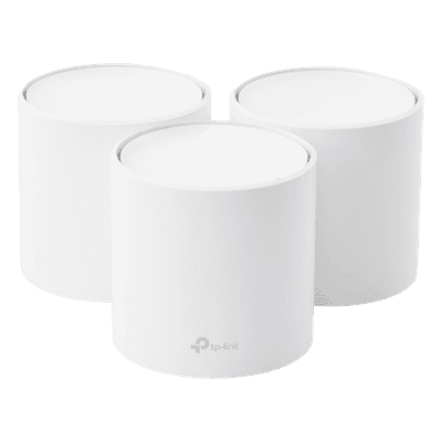 Kit 3 Routers Inalámbricos MESH Interior para Hogar / Doble Banda Wi-Fi 6 AX1800 Mbps / 2 Puerto Gigabit WAN/LAN / 2 Antenas Internas / Administración Mediante la App Deco (iOS, Android) / Protección HomeShield