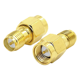 Adaptador de SMA Macho a SMA Hembra Inverso, Oro/ Oro/ Teflón,