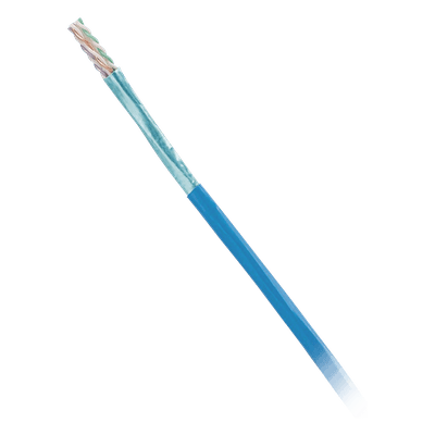 Bobina de Cable Blindado F/UTP de 4 Pares, Cat6, LSZH (Libre de Gases Tóxicos), Color Azul, 305 Metros (1000 Pies)