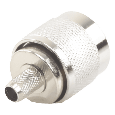 Conector N Macho para 75 Ohm de Anillo Plegable para Cable RG-59, Niquel/Oro/Teflón