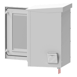 Gabinete de Exterior con Rack de 19" de 24U con Ventiladores y Termostato, Se envía el Gabinete Armado (Montaje a poste o torre se vende por separado).