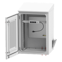 Gabinete de Exterior con Rack de 19" de 24U con Ventiladores y Termostato, Se envía el Gabinete Armado (Montaje a poste o torre se vende por separado).