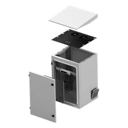 Gabinete de Exterior con Rack de 19" de 24U con Ventiladores y Termostato, Se envía el Gabinete Armado (Montaje a poste o torre se vende por separado).