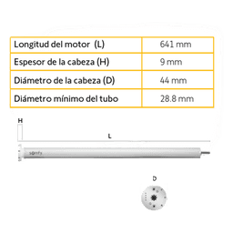 Kit de Motor Somfy SONESSE 30 RTS Ultra Silencioso | Inalámbrico a Batería con Accesorios (Max 2.3x3 m)