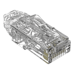Plug RJ45 Cat6/6A, Para Cable UTP de Calibre 28 AWG (Diámetro Reducido), Chapado en Oro de 50 Micras, Paquete de 100 Piezas