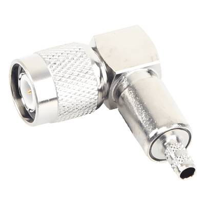 Conector TNC Macho en Ángulo Recto para Cable RG-58/U, LMR-195 Níquel/ Oro/ Teflón.â€‹