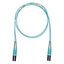 Jumper de Fibra Optica Multimodo 50/125 OM3, LC-LC Duplex, LSZH (Cero Halógenos), Color Aqua, 1 Metro (3.28 Pies)