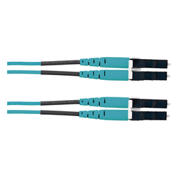 Jumper de Fibra Optica Multimodo 50/125 OM3, LC-LC Duplex, LSZH (Cero Halógenos), Color Aqua, 1 Metro (3.28 Pies)