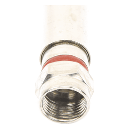 Conector F Macho de Compresión, Metálico para cable RG-6, Cuerpo de Bronce Niquelado.