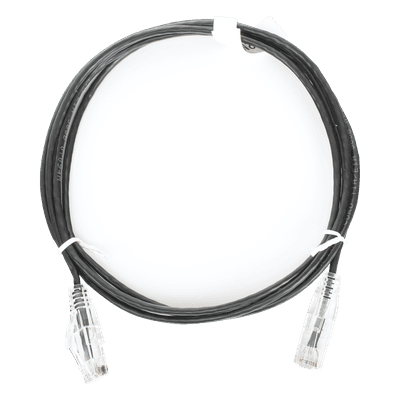 Cable de Parcheo Slim UTP Cat6 - 1.5 Metros (4.92 Pies) Negro Diámetro Reducido (28 AWG)