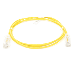 Cable de Parcheo Slim UTP Cat6 - 1.5 Metros (4.92 Pies) Amarillo Diámetro Reducido (28 AWG)