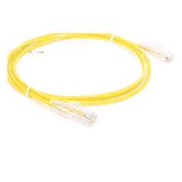 Cable de Parcheo Slim UTP Cat6 - 1.5 Metros (4.92 Pies) Amarillo Diámetro Reducido (28 AWG)