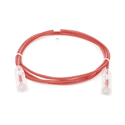 Cable de Parcheo Slim UTP Cat6 - 1.5 Metros (4.92 Pies) Rojo Diámetro Reducido (28 AWG)