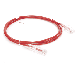 Cable de Parcheo Slim UTP Cat6 - 1.5 Metros (4.92 Pies) Rojo Diámetro Reducido (28 AWG)