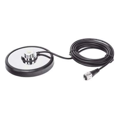 Montaje magnetico para antenas de 3/4" (Nmo), 5 m de cable RG-58A/U, conector UHF (PL-259) macho, diámetro de 5"