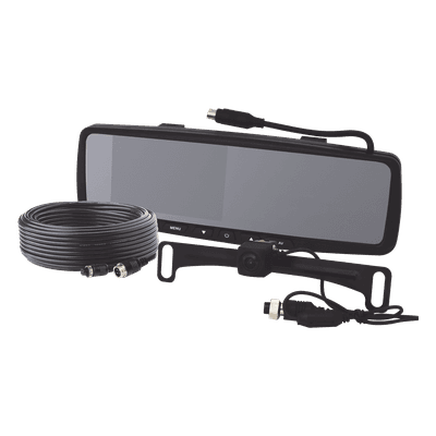 Camara de Reversa Alambrica y Monitor Tipo Retrovisor de 4.3 pulgadas, Incluye cámara para placa de 170°