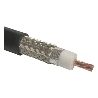 Cable Coaxial 50 Ohm, tipo RG-8 Ultra Flexible, Cobre Trenzado de Núcleo, Cinta de Aluminio y Malla de Cobre Estañado para el Blindaje, Velocidad de Propagación de 83%, Polietileno.