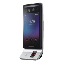 Lector Multi-tecnologia con detector de cubrebocas- Reconocimiento Facial, Huella, Tarjeta Móvil y lector de RFID(125kHz EM & 13.56 Mhz MIFARE)  Compatible con BioStar2,  Uso para Control de Acceso y Asistencia