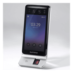 Lector Multi-tecnologia con detector de cubrebocas- Reconocimiento Facial, Huella, Tarjeta Móvil y lector de RFID(125kHz EM & 13.56 Mhz MIFARE)  Compatible con BioStar2,  Uso para Control de Acceso y Asistencia