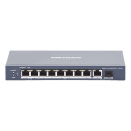 Switch PoE+ / No Administrable / 7 Puertos 1000 Mbps 802.3 af/at (30 W) / 2 Puertos 1000 Mbps Hi-PoE (90 W) / 1 Puertos 1000 Mbps Uplink / 1 Puerto SFP / Modo Extendido hasta 300 Metros / 110 Watts
