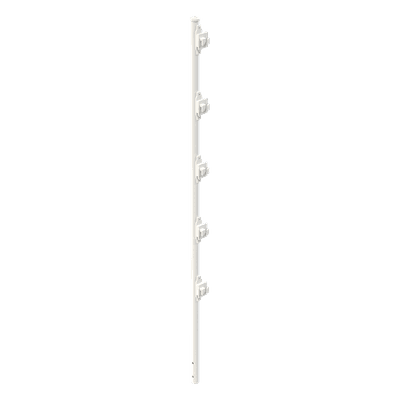 Poste con 5 Aisladores de PASO  para Cerca Electrificada. Tubo Galvanizado de 1.2m, cal. 18 de 1" Diam. + Pintura Blanca Aplicación en Polvo.