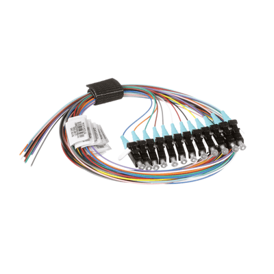 Kit de 12 Pigtails con Conector LC, Multimodo 50/125 OM3, 900um, de 1 Metro (3.28 Pies)