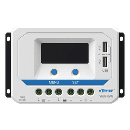 Controlador Solar PWM / 30A / 12/24V/36/48V / Doble USB / Pantalla LCD / Tierra Positivo Común