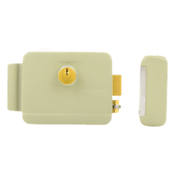 Cerradura Eléctrica / Doble Cerrojo / 12 VCA 2.5 A / Activación por Pulso 2 s / Exterior / Puerta Izquierda