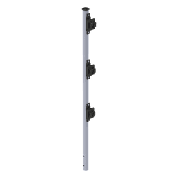 Poste de Paso de 0.75m para Cerca Electrificada. Tubo Galvanizado cal. 18 de 1"Diam. con Tapón y 3 Aisladores Instalados.