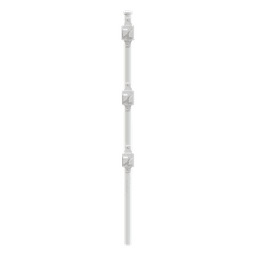 Poste de Paso Blanco de 0.75m para Cerca Electrificada. Tubo Galvanizado cal. 18 de 1"Diam. con Tapón y 3 Aisladores Instalados.