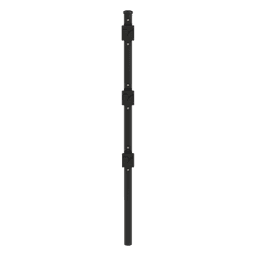 Poste de Paso Negro de 0.75m para Cerca Electrificada. Tubo Galvanizado cal. 18 de 1"Diam. con Tapón y 3 Aisladores Instalados.