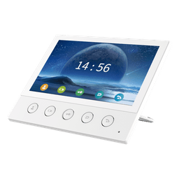 Monitor IP/SIP para interior, Wi-Fi, pantalla táctil de 7", audio de 2 vías, PoE, 8 interfaces de entrada de alarma.