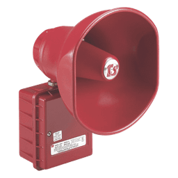 Altavoz amplificado, 30 Watts, Aprobado por CSFM y Listado contra incendios UL, 24 VCD, Color Rojo