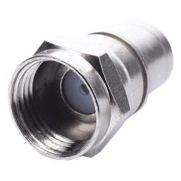 Conector F Macho Plegable, Con PIN para Cable RG-59, Cuerpo de Bronce Niquelado.