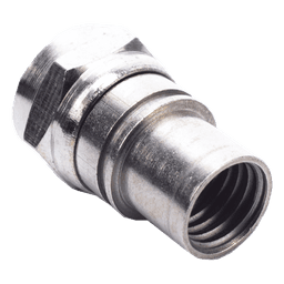 Conector F Macho Plegable, Con PIN para Cable RG-59, Cuerpo de Bronce Niquelado.